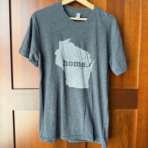 The Home T Gray Wisconsin T-shirt Size Medium
